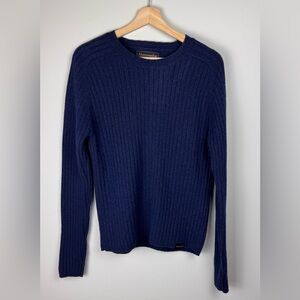 Abercrombie & Fitch Ribbed Sweater  Navy Wool Blend Sz M‎ AUS Made